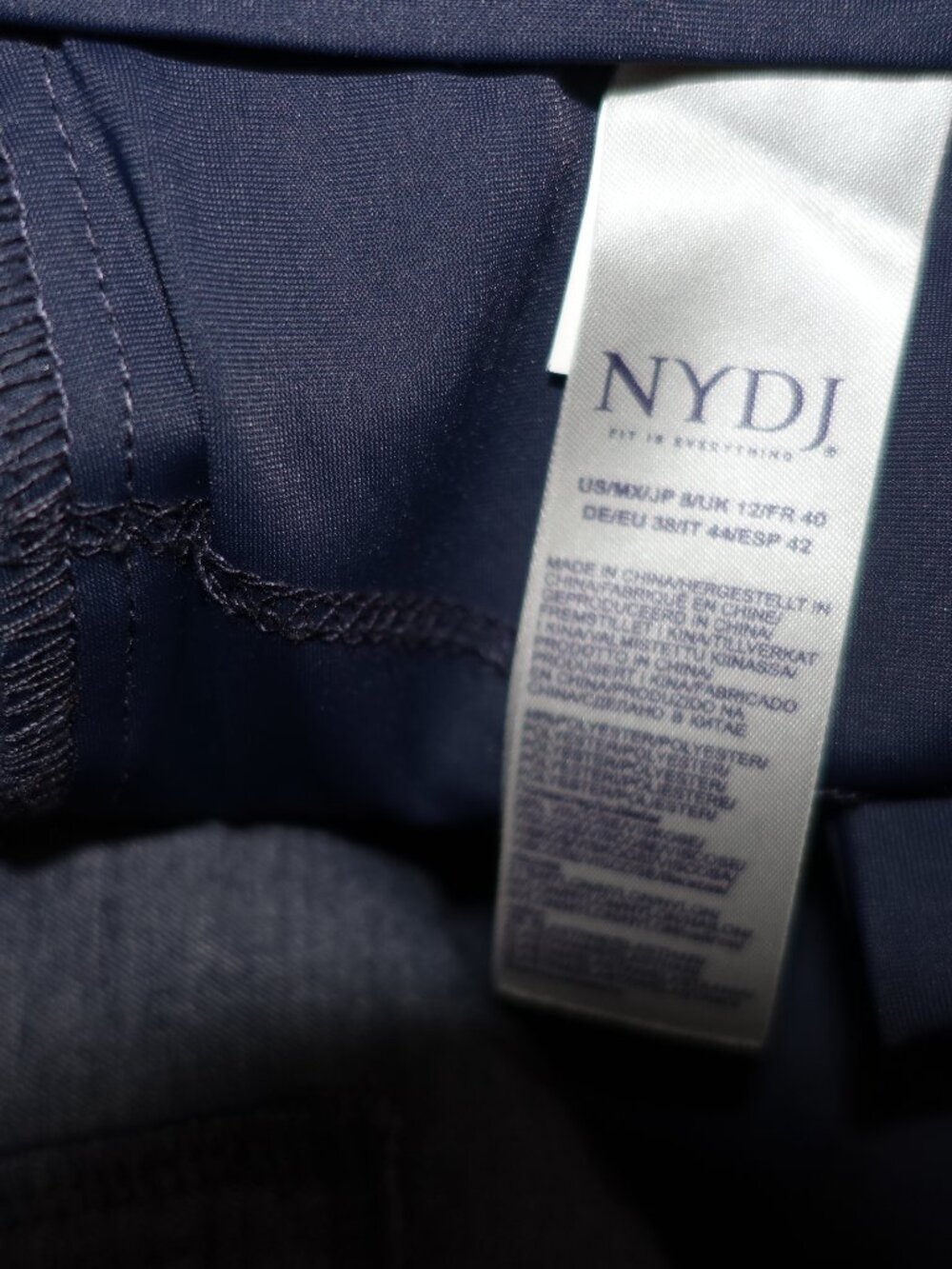 Not Your Daughter's Jeans Women's Slim Trouser Ankle Pants Size 8 Dark Blue NYDJ - Picture 4 of 7